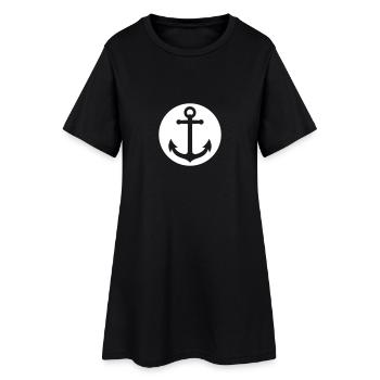 anchor ancre - Robe T-shirt Femme - noir - Devant