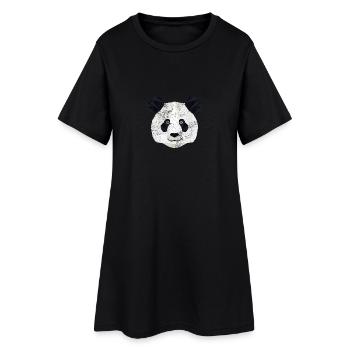 Fraîche détresse d'ours panda faune Illustration shirt - Robe T-shirt Femme - noir - Devant