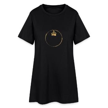 Crown - King - Queen - PROPRE TEXTE D'ENTRÉE - Robe T-shirt Femme - noir - Devant