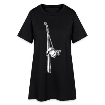 Canne à pêche - Robe T-shirt Femme - noir - Devant