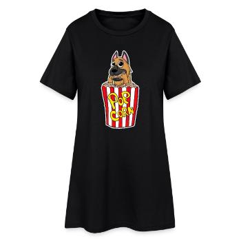 Popcorn Cinema Dog Movies Soirée cinéma - Robe T-shirt Femme - noir - Devant