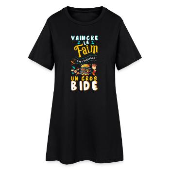 Vaincre la faim c'est toujours un gros bide - Robe T-shirt Femme - noir - Devant