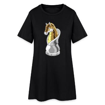 Échecs du cavalier de pièces de cheval - Robe T-shirt Femme - noir - Devant