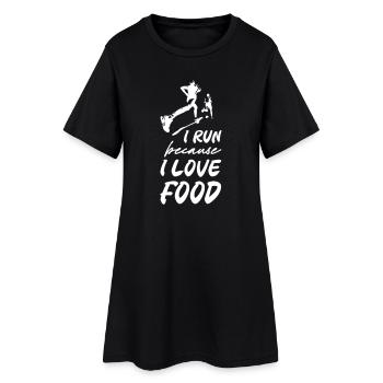 Je cours parce que j’aime la nourriture - Robe T-shirt Femme - noir - Devant