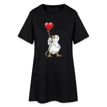 Ballon canard - Robe T-shirt Femme - noir - Devant