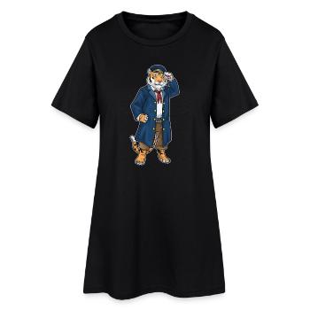 Tiger Sailor Chapeau de marin - Robe T-shirt Femme - noir - Devant