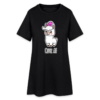 Cute AF Llama Baby or Alpaca - Women’s T-Shirt Dress - black - Front