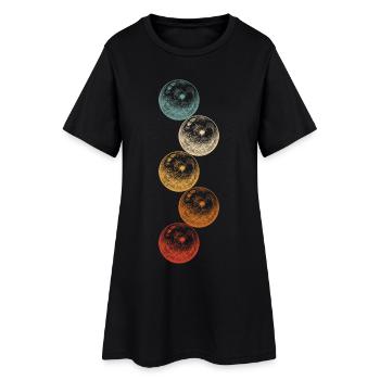 Quilles de bowling Vintage Graphique avec des boules de bowling - Robe T-shirt Femme - noir - Devant