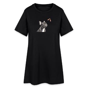 Cadeau du motif nature du bouledogue français - Robe T-shirt Femme - noir - Devant