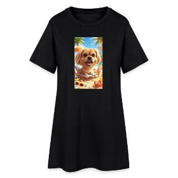 Mila au soleil - Robe T-shirt Femme - noir - Devant