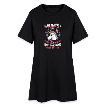 Aunts are magic Tanten sind magisch Einhorn Tante - Frauen T-Shirt-Kleid - Schwarz - Vorne