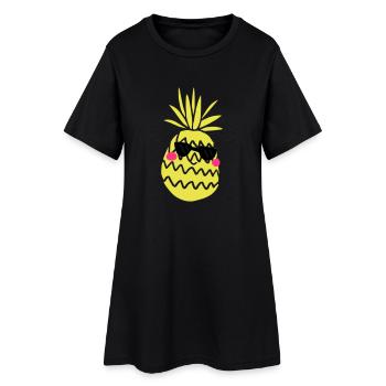 ananas - Robe T-shirt Femme - noir - Devant