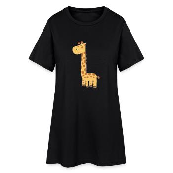 Giraffe - Frauen T-Shirt-Kleid - Schwarz - Vorne