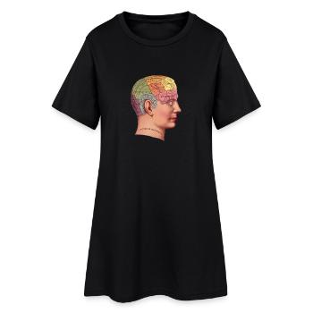Psychologie Vintage - Frauen T-Shirt-Kleid - Schwarz - Vorne