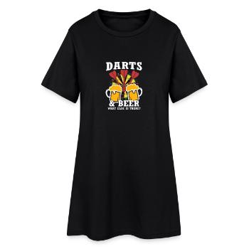 fléchettes et bière - Robe T-shirt Femme - noir - Devant