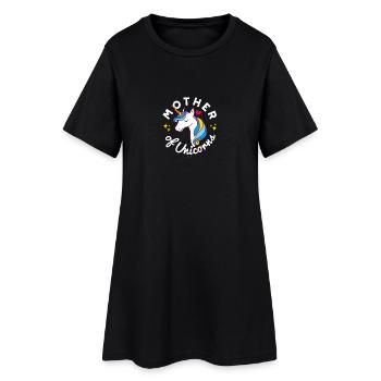 Mère de licornes bleu (cadeau mignon pour les mamans) - Robe T-shirt Femme - noir - Devant