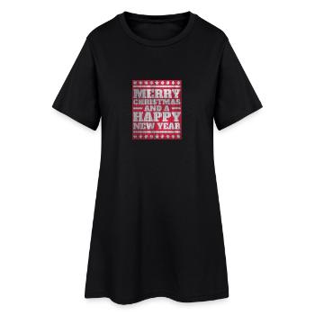 Joyeux Noël et une Bonne Année - Robe T-shirt Femme - noir - Devant
