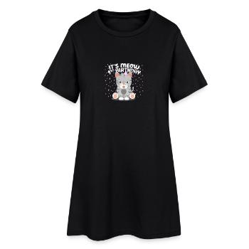 chaton chat doux fête d'anniversaire un année - Robe T-shirt Femme - noir - Devant