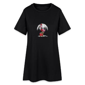 Flamingo Noël T-shirt / Flamingo - Robe T-shirt Femme - noir - Devant