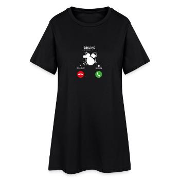 Appel Appel mobile DRUMMER tambours PERCUSSION - Robe T-shirt Femme - noir - Devant
