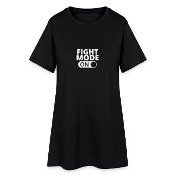 MODE ON FIGHT - Frauen T-Shirt-Kleid - Schwarz - Vorne