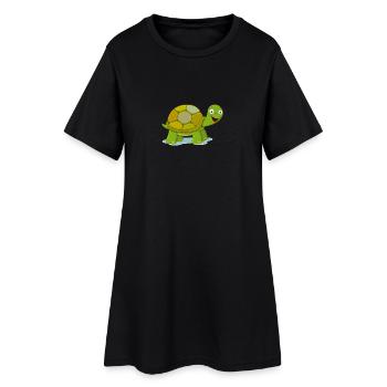 tortue tortue mer schildkroete5 - Robe T-shirt Femme - noir - Devant