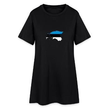 Estland - Frauen T-Shirt-Kleid - Schwarz - Vorne
