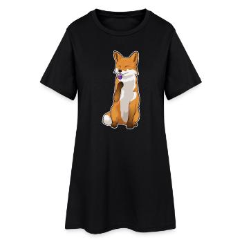 Fuchs Lutscher - Frauen T-Shirt-Kleid - Schwarz - Vorne