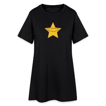 Ich bin zwar kein Stern - Frauen T-Shirt-Kleid - Schwarz - Vorne