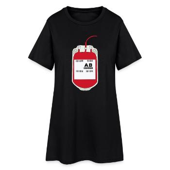 Poche de sang AB négative - Robe T-shirt Femme - noir - Devant