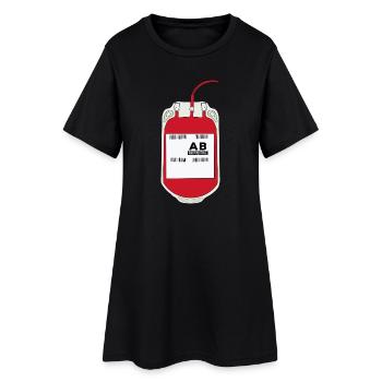 Poche de sang AB Positive - Robe T-shirt Femme - noir - Devant