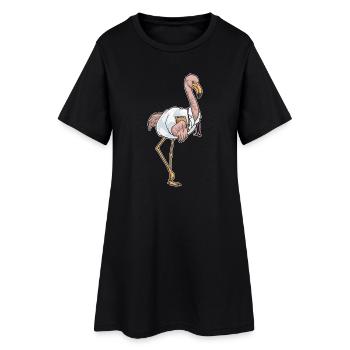 Flamingo Arzt Stethoskop - Frauen T-Shirt-Kleid - Schwarz - Vorne