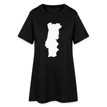 Geografische Kontur Silhouette - Frauen T-Shirt-Kleid - Schwarz - Vorne