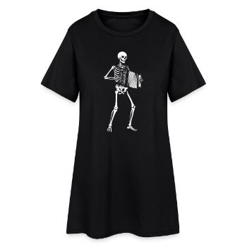 Un squelette joue de la sérénade accordéonnale - Robe T-shirt Femme - noir - Devant