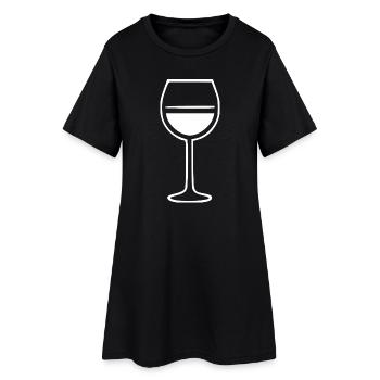 Verre de vin blanc - Robe T-shirt Femme - noir - Devant
