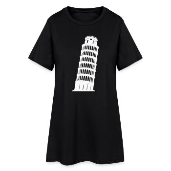 Silhouette de la Tour de Pise Monochrome - Robe T-shirt Femme - noir - Devant