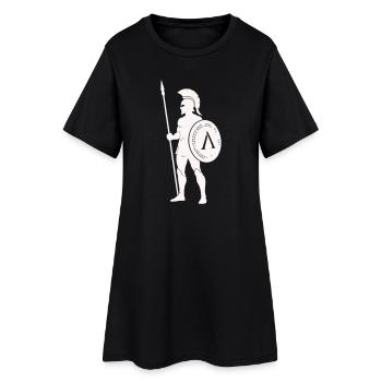 Spartanischer Krieger mit Schild - Frauen T-Shirt-Kleid - Schwarz - Vorne
