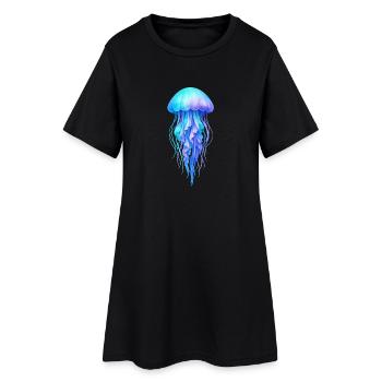 Blauer Quallengeist - Frauen T-Shirt-Kleid - Schwarz - Vorne