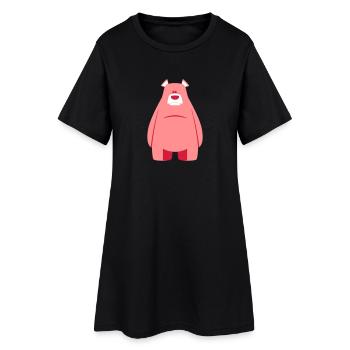 blue bear - Frauen T-Shirt-Kleid - Schwarz - Vorne