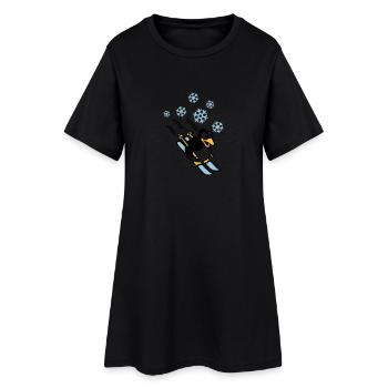 pinguin_ski_022011_h_3c - Robe T-shirt Femme - noir - Devant