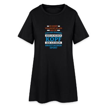 Brieftaubensport Sportart - Frauen T-Shirt-Kleid - Schwarz - Vorne