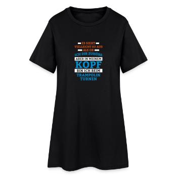 Trampolinturnen Sportart - Frauen T-Shirt-Kleid - Schwarz - Vorne