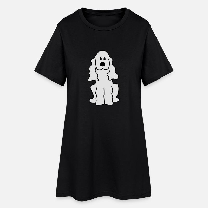 Cocker Spaniel - Frauen T-Shirt-Kleid - Schwarz