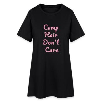 Camp Hair ne se soucie pas - Camper Camp Camping - Robe T-shirt Femme - noir - Devant
