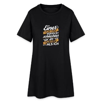 EINER VON UNS fliegen - Frauen T-Shirt-Kleid - Schwarz - Vorne