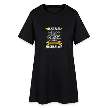 Mein Papa ist Mechaniker - Frauen T-Shirt-Kleid - Schwarz - Vorne