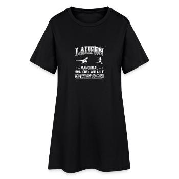 Lustiges Laufen Läufer Shirt Bisschen Motivation - Frauen T-Shirt-Kleid - Schwarz - Vorne