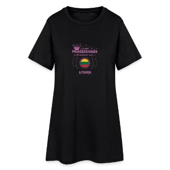 Prinzessinnen kommen aus LITAUEN - Frauen T-Shirt-Kleid - Schwarz - Vorne