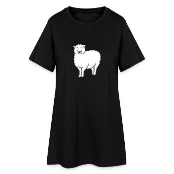 Schaf - Frauen T-Shirt-Kleid - Schwarz - Vorne