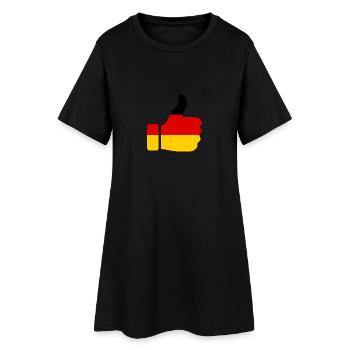 "Daumen Hoch" Fußball Deutschland Nationalelf - Frauen T-Shirt-Kleid - Schwarz - Vorne
